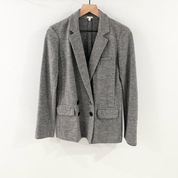 J. Crew Double Breasted Wool Pea Coat Gray Size 0 - Picture 2 of 6